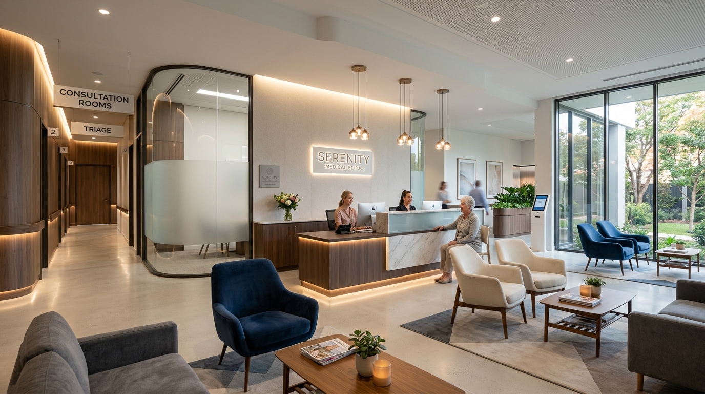 Recepção e Lounge de Acolhimento do Consultório Stauffer